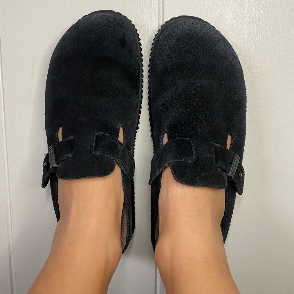 Mephisto Black Suede Boston Clog size 38